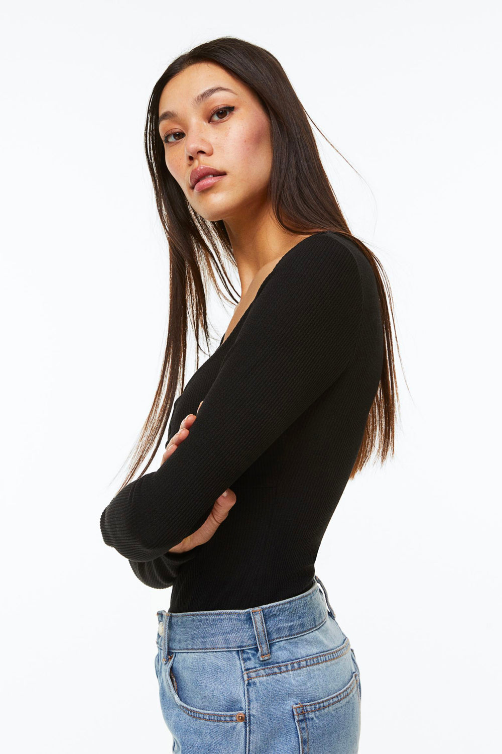 Ribbed Jersey Bodysuit