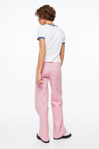 Wide-leg Twill Pants